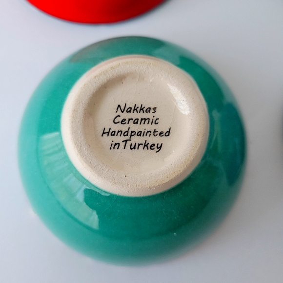 Set of 6 Dipping Ceramic Bowls Handpainted Made in Turkey - - Picture 9 of 10